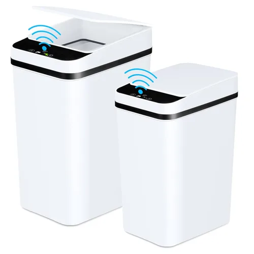 Miniatura 10 de Anborry - Cubo de basura inteligente sin contacto para baño de 8.3 litros con sensor de movimiento automático, cubo de basura eléctrico estrecho