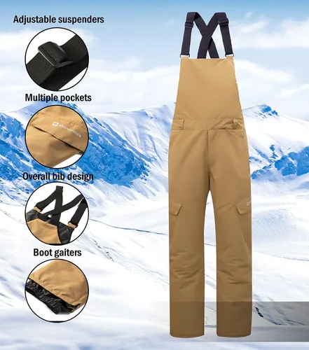 Miniatura 6 de Alpine Swiss Overol de nieve con aislamiento para hombre, impermeable, para esquí, snowboard