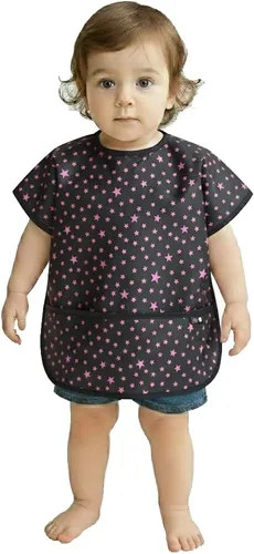 Miniatura 14 de Plie Short Sleeve Waterproof Bib for Toddlers – Easy Clean Feeding Apron for Mealtime, Daycare, Self-Feeding, Lightweight