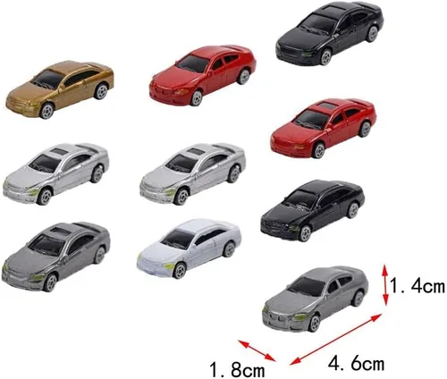 Miniatura 3 de 10pcs HO Escala Modelo Vehículo Coche 1:87 Arquitectura Modelo Tren