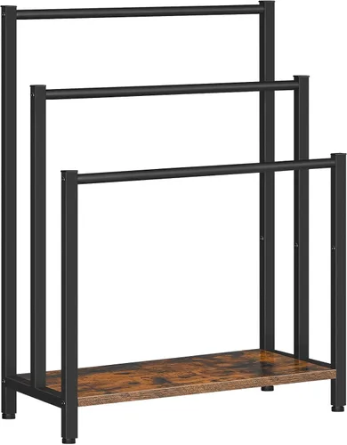 Miniatura 10 de HOOBRO Toallero de pie independiente, estante de manta de 3 niveles, soporte para mantas para baño, 16.9 pulgadas de largo x 11 pulgadas de ancho x