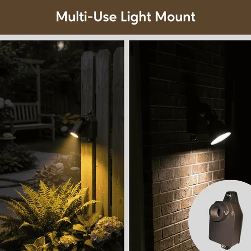 Miniatura 5 de Ironsmith Lighting Products Placa de montaje de latón, montaje empotrado en superficie resistente para iluminación de paisaje al aire libre de bajo