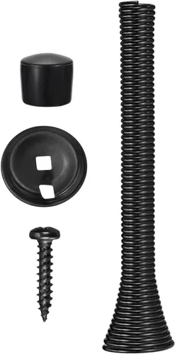 Miniatura 4 de uxcell 6 topes de puerta de resorte, tope de puerta flexible de 3-3/4 pulgadas con parachoques de goma y tornillos para proteger la parte inferior