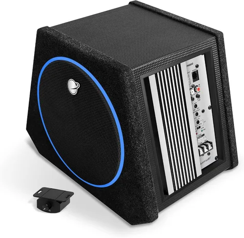 Planet Audio Paquete de subwoofer y amplificador para automóvil PAB80 - Amplificador integrado, subwoofer de 8 pulgadas con radiador pasivo, control