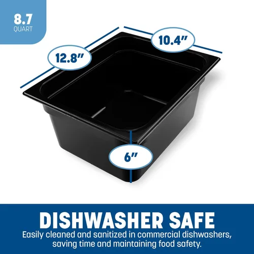 Miniatura 3 de Carlisle FoodService Products StorPlus Contenedor de almacenamiento de alimentos, bandeja de alimentos de tamaño medio para servir y almacenar Negro
