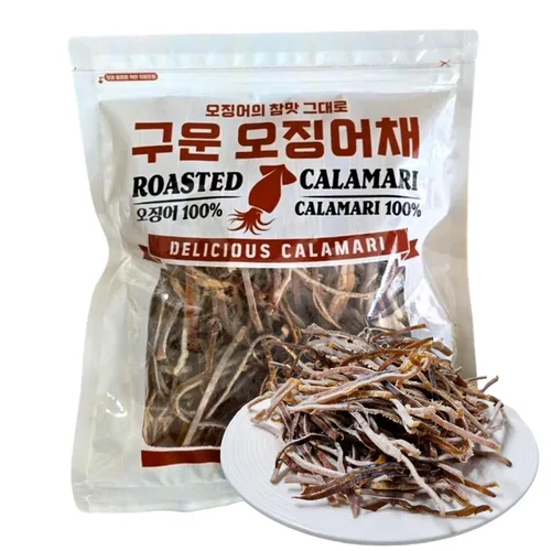 Cecina de calamar seco asado 100% [Bolsa de 5.29 oz] – Cecina de calamar asado en rodajas para adultos y niños – 9 g de proteína por porción (6