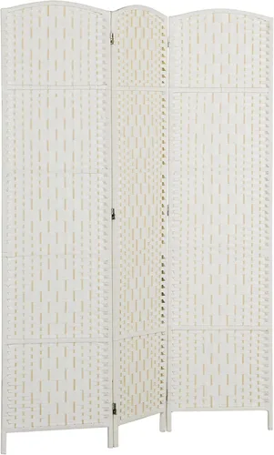 Miniatura 20 de HOMCOM Divisor de habitación, 3 paneles, pantalla de privacidad plegable de 6 pies de alto, partición independiente tejida a mano para separación