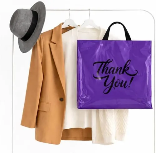 Miniatura 6 de Infinite Pack Bolsas grandes de mercancía de agradecimiento con asa de lazo, bolsa de boutique brillante, refuerzo inferior de 3 pulgadas y 3 mil