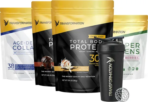 Transformation Vanilla & Chocolate Protein Powder | Super Greens Superfood Green Juice Powder | Polvo de péptidos de colágeno hidrolizados