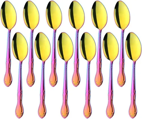 Miniatura 82 de Juego de 12 cucharas de café, mini cucharas de café, cucharas de espresso de acero inoxidable, cucharas pequeñas para postre, té, aperitivo, 4.6