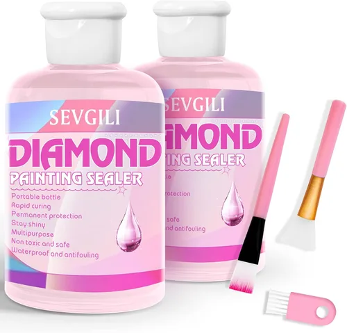 Kit de Sellador de Pintura de Diamante Sevgili 240ML con Pinceles, Sellador y Pegamento para Rompecabezas, Accesorios y Herramientas para Pintura de