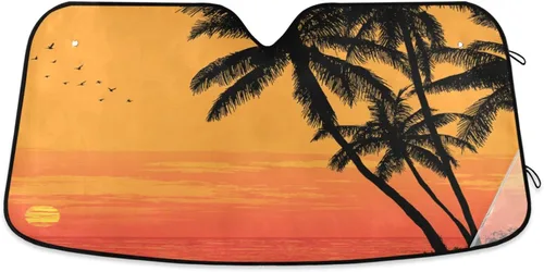 Miniatura 27 de Parasol para parabrisas con diseño de águila calva, diseño de amapola dorada para ventana delantera de automóvil, visera plegable de 55 x 27.6