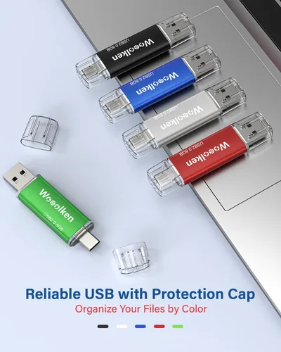 Miniatura 6 de Unidad flash USB C de 8 GB, paquete de 10 unidades flash Wooolken tipo C + USB 2.0 Thumb Drive OTG Memory Stick compatible con iPhone 16/15