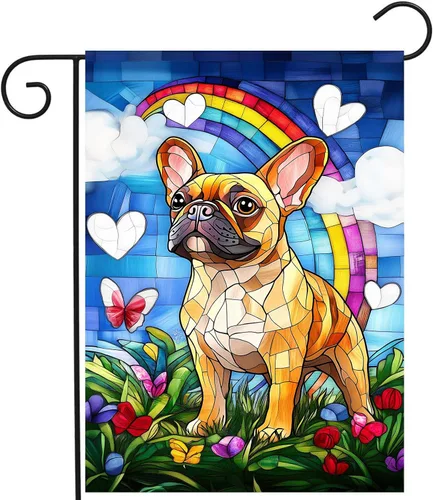 Miniatura 13 de Bandera floral de jardín Golden Retriever para jardín, banderas de bienvenida para exteriores de 12 x 18 pulgadas, bandera de perro de flores