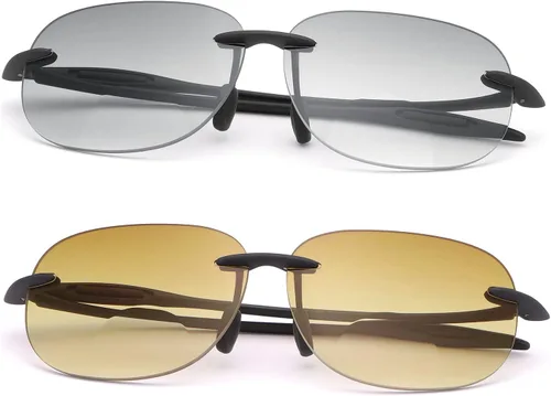 YIMI Lentes de lectura bifocales anti-luz azul/UV400 para leer el sol lejos y cerca de doble uso para hombres y mujeres, gafas vintage, 2 paquetes