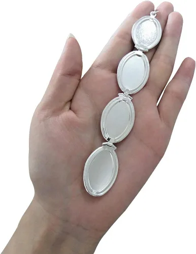 Miniatura 7 de Nanafast Collar con medallón de fotos expandible 4 fotos collares de cadena de fotos regalos conmemorativos para mujeres y niñas Metal Ágata
