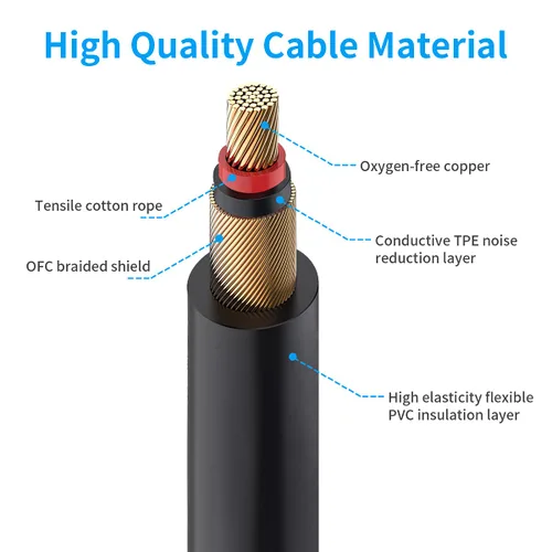 Miniatura 3 de BestSounds Cable de guitarra eléctrica de 10 pies, cable de instrumento para bajo, guitarra, amplificador de bajo, amplificador de bajo, cable
