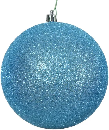 Miniatura 16 de Vickerman Adorno de bola de Navidad inastillable con acabado de lentejuelas con tapa perforada, 6 por bolsa, 4 pulgadas, color negro