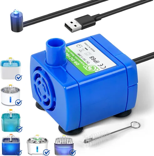 Miniatura 12 de Bomba de agua sumergible IP68 DR-DC160 para fuente de agua de gato BaoFum para cerámica Tritone, acero inoxidable, tapa de flor redonda, fuentes