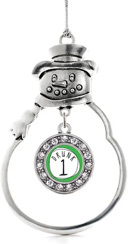 Miniatura 130 de Inspired Silver - Roller Queen - Adorno de Navidad plateado - Adorno circular para árbol de Navidad con circonita cúbica - Decoración colgante