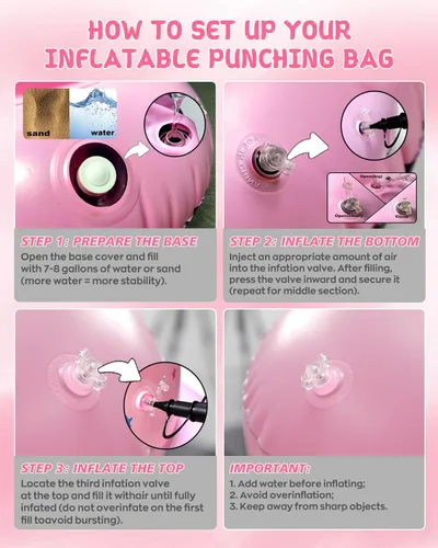 Miniatura 7 de 67 Inch Inflatable Punching Bag for Kids 3-12, Standing Boxing Set for Karate & Taekwondo Training, Stable Boxing Bag Active Toy for Boys & Girls