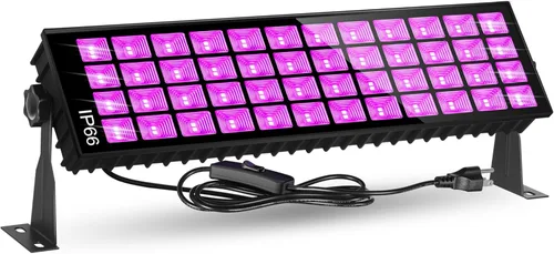 Luz negra de 120 W, luz negra IP66 con enchufe+interruptor+cable de 6 pies, luz negra impermeable con 100 LED, luz negra para fiesta brillante,