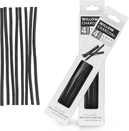 Miniatura 16 de Pacific Arc Artist Vine Charcoal - 4 palitos de carbón suave, negro para dibujar, dibujar y dibujar