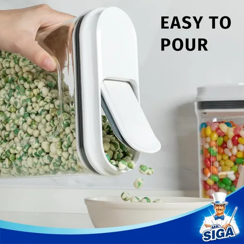Miniatura 3 de MR.SIGA Juego de dispensadores de cereales herméticos, contenedores de almacenamiento para productos secos, nueces, frijoles, aperitivos, sin BPA