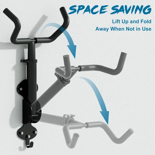 Miniatura 5 de Urban Deco Soporte de pared para bicicleta de 66 libras, capacidad de carga extensible, 6 pulgadas, soporte para bicicleta, garaje, diseño