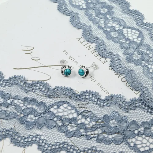 Miniatura 17 de Tibetan Turquoise Earrings 925 Sterling Silver Post Stud Boho Gemstone Hypoallergenic Handmade Earrings for Women Trendy Fashion