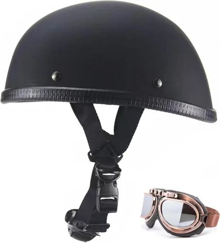 Miniatura 10 de Casco de motocicleta de media cara, casco con cara abierta retro aprobado por DOT para adultos hombres y mujeres, casco para adultos, casco de media