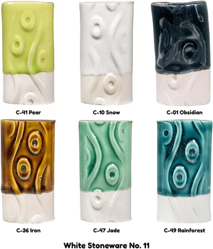 Miniatura 4 de AMACO Celadon High Fire - Esmalte transparente brillante de 12 pintas, 12 colores surtidos, 100% cono mezclable 5-6 (C) esmaltes de cerámica líquida