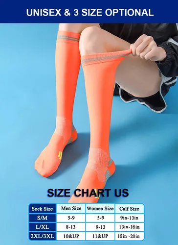 Miniatura 7 de 3 pares de calcetines de compresión para mujer de 20 a 30 mmHg hasta la rodilla, calcetines de compresión para mujer