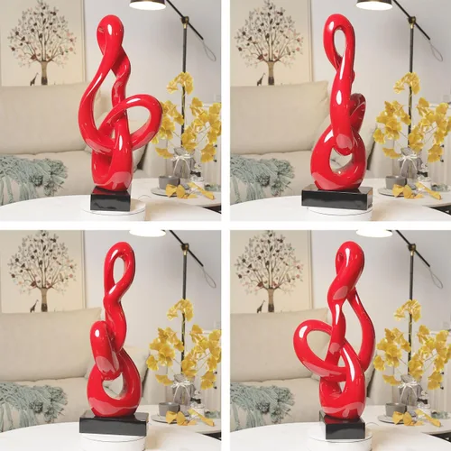 Miniatura 4 de Decoración moderna para el hogar, escultura de clave aguda, piano, estatua musical, centro de mesa, arte para sala de estar, dormitorio, rojo, 23