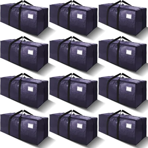 Miniatura 19 de VELVETSURE - Bolsas de almacenamiento extragrandes y de alta resistencia para mudanza, con asas y cremalleras, correas de mochila, asas grandes