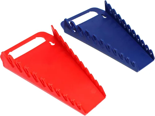 Miniatura 11 de Kit de bandeja organizadora de llaves de agarre de 10 herramientas, 2 soportes de plástico portátiles (kit de 2 piezas, negro y rojo)