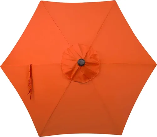 Miniatura 4 de Blissun - Sombrilla de patio de 7.5 pies, sombrilla de jardín, sombrilla de mercado al aire libre con botón de inclinación y manivela, color naranja