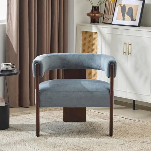 Miniatura 15 de Christopher Knight Home Nettie - Silla decorativa moderna para sala de estar, sofá individual de tela Boucle con marco de madera, cómoda silla