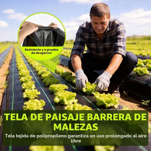 Miniatura 2 de Tela de barrera de malezas de 4 pies x 300 pies, tela geotextil tejida resistente de 3.2 onzas, cubierta de suelo para tapete de jardinería