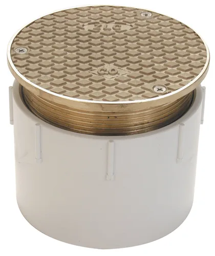 Miniatura 6 de Zurn CO2450-PV4 Drenaje de piso ajustable con limpieza, parte superior de níquel, PVC de 4", latón