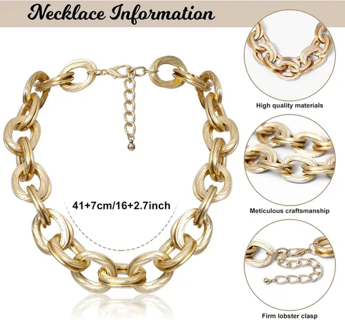 Miniatura 4 de MJartoria Collar de oro en capas para mujer, chapado en oro de 14 quilates, collar de cadena delicada, cadena de serpiente, cadena de clip