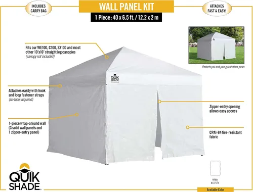 Miniatura 3 de Quick Shade set de paredes para toldo instantáneo de 10 x 10 pies con entrada con cremallera