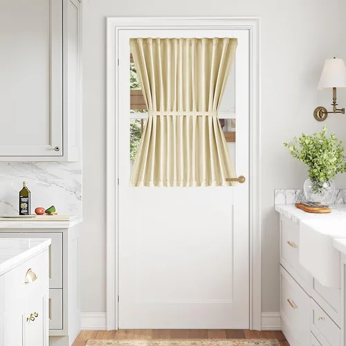 Miniatura 117 de Vatge - Cortinas autoadhesivas para puerta francesa, tratamiento de ventana con filtro de luz sin varillas ni perforaciones para puertas de cristal