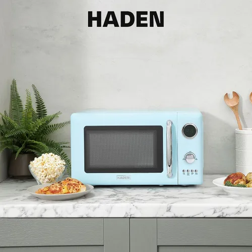 Miniatura 6 de Haden Horno microondas de 700 vatios y 0.7 pies cúbicos con controles digitales, descongelación e inicio instantáneo para encimera, pequeño Turquesa