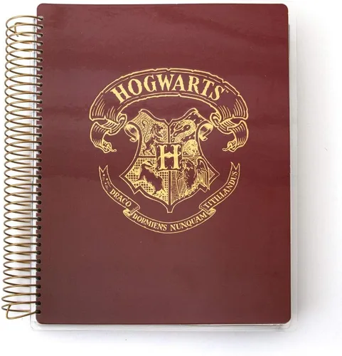 Paper House Productions Harry Potter - Planificador de 12 meses sin fecha de 9.5 pulgadas con calcomanías de bandera de mes y evento, escudo de