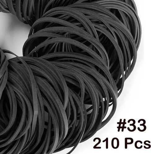 Miniatura 4 de AIWOQI Bandas de goma tamaño #33 Aproximadamente 220 unidades de bandas elásticas negras para suministros de oficina, carpetas de archivos, caja