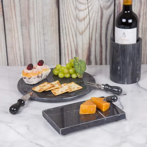 Miniatura 17 de Creative Home Cortador de mantequilla de queso de mármol champán natural, 5 pulgadas de largo x 8 pulgadas de ancho, beige