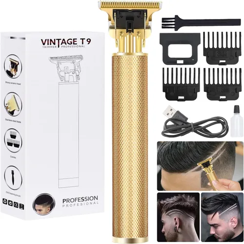 Miniatura 9 de candyfouse Cortadora de barba profesional para hombres, cortapelos con 4 peines límite, recargable inalámbrica con pantalla LCD, kit de aseo de Negro