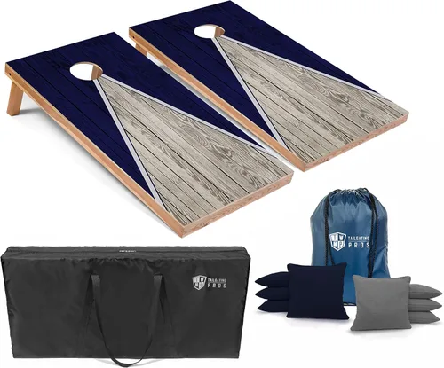 Miniatura 8 de Tailgating Pros Juego de tablero de Cornhole ligero con diseño piramidal con bolsas de frijoles y estuche de transporte, juego de cornhole