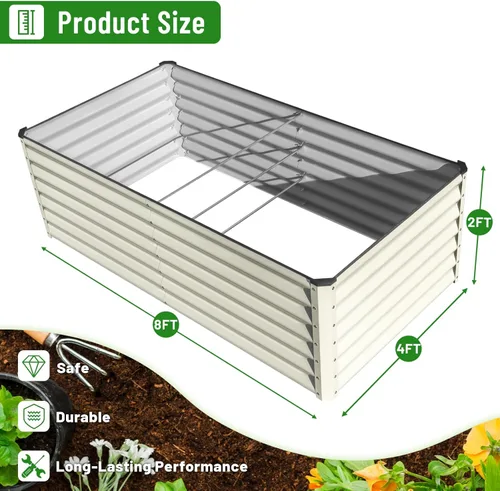Miniatura 2 de SnugNiture Cama de Jardín Elevada Galvanizada 8x4x2 pies Cama de Cultivo Grande de Metal para Exteriores Caja de Maceta de Acero Kit para Cultivar